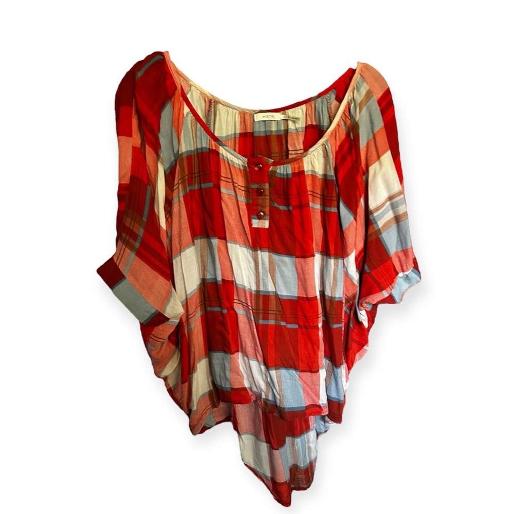 Poetry Batwing plaid blouse